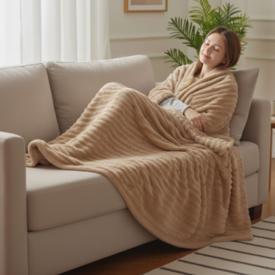 Soft Fleece Throw Blanket – Cozy for Bed or Couch