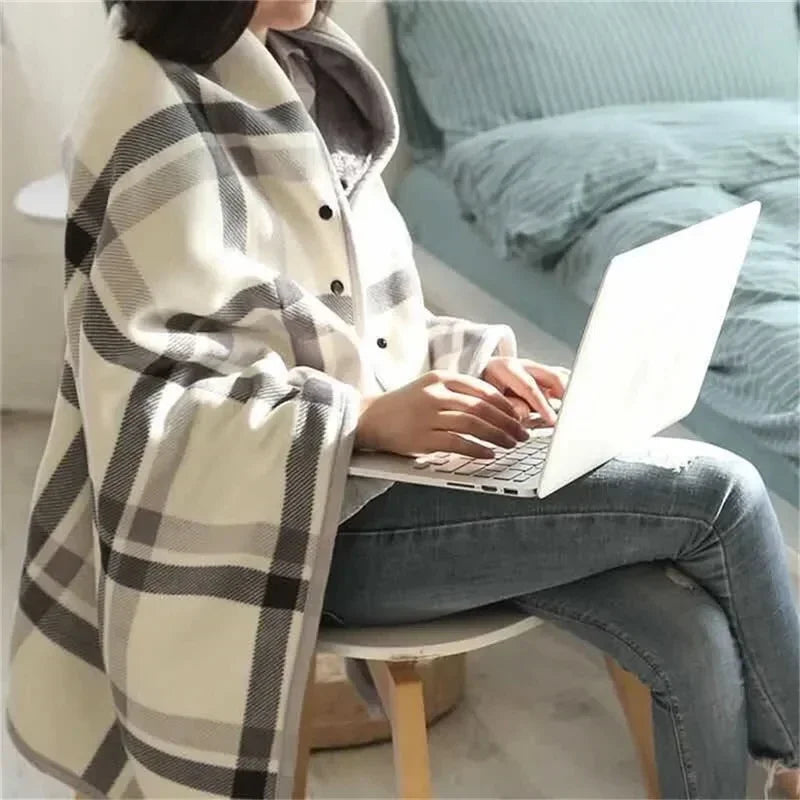 Wearable Blanket Shawl – Soft Flannel Cozy Wrap Blanket