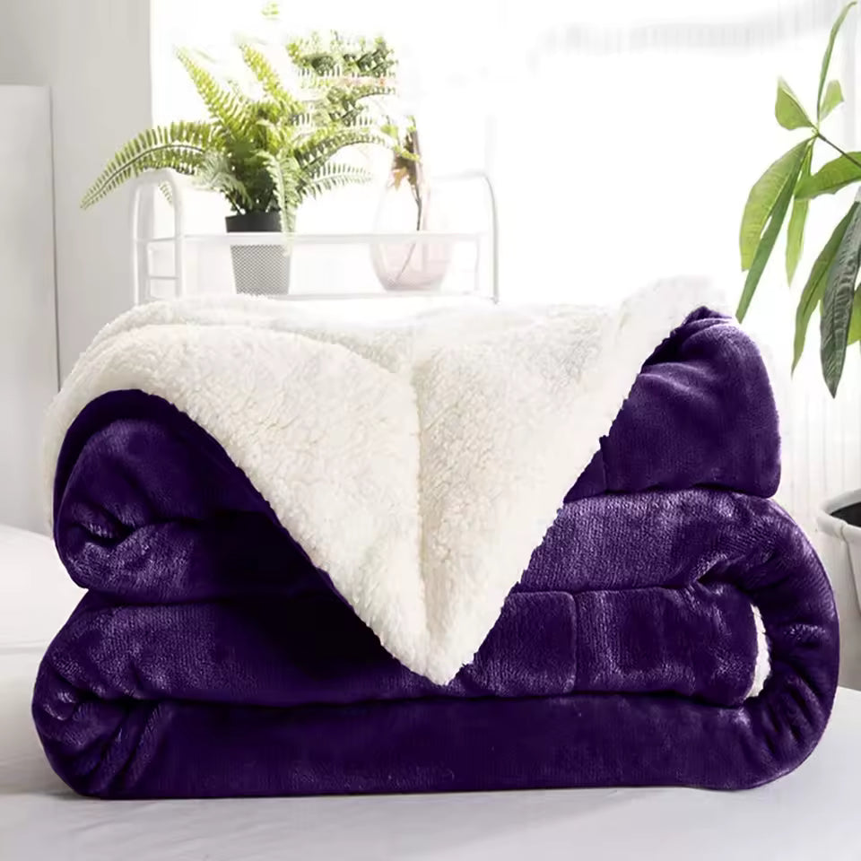 Soft Sherpa Blanket - Warm Throw Blanket for Bed, Couch & Sofa