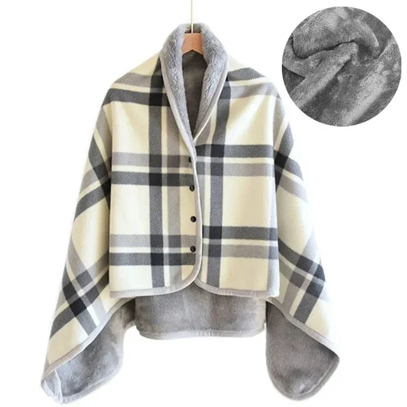 Wearable Blanket Shawl – Soft Flannel Cozy Wrap Blanket