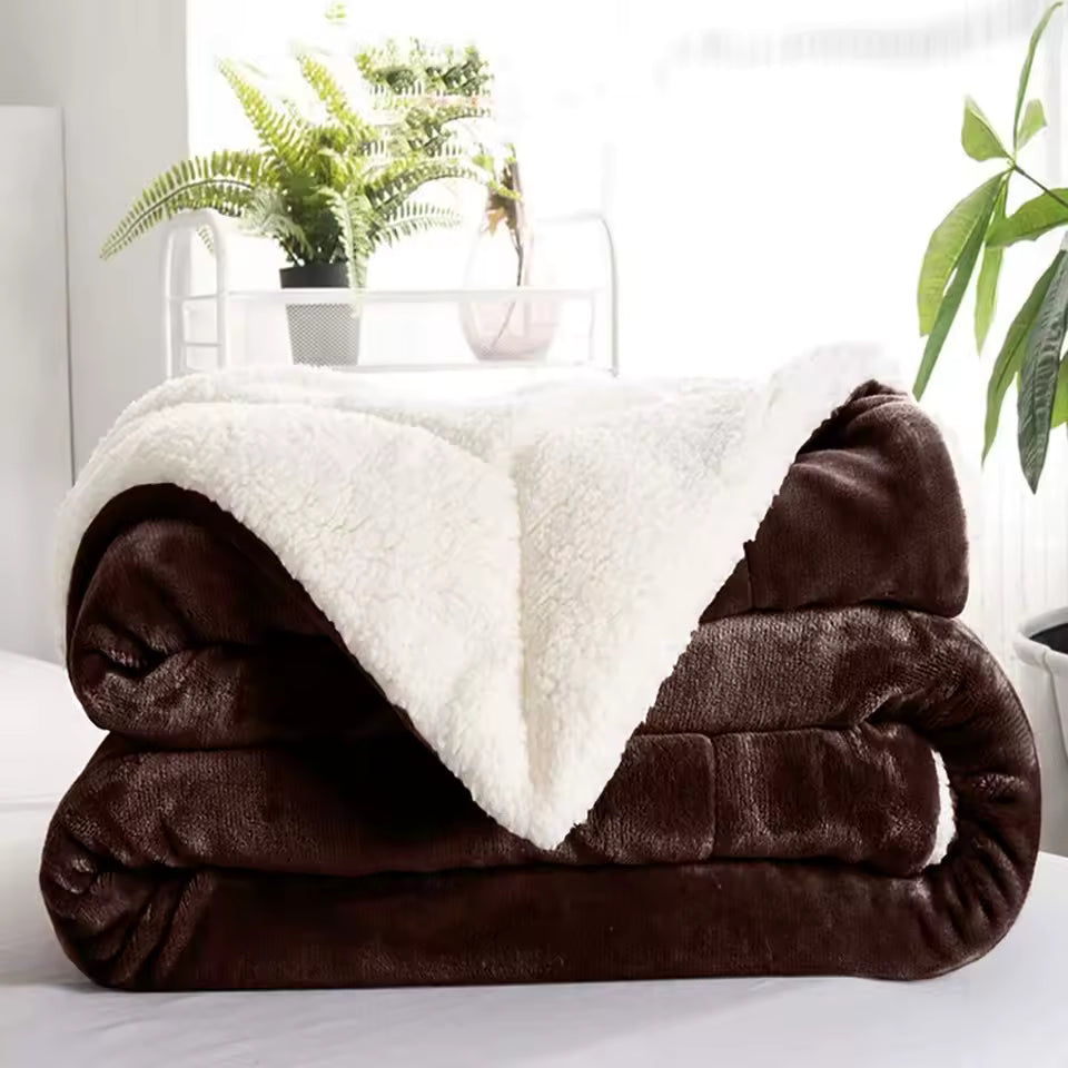 Soft Sherpa Blanket - Warm Throw Blanket for Bed, Couch & Sofa