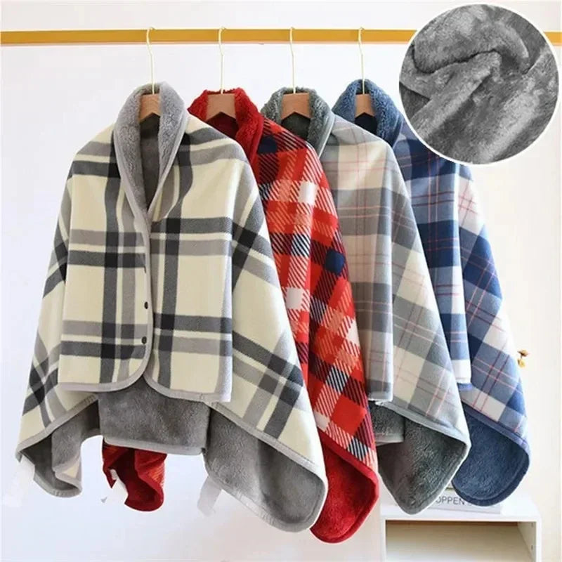 Wearable Blanket Shawl – Soft Flannel Cozy Wrap Blanket