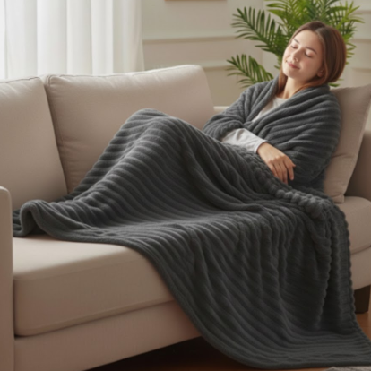 Soft Fleece Throw Blanket – Cozy for Bed or Couch