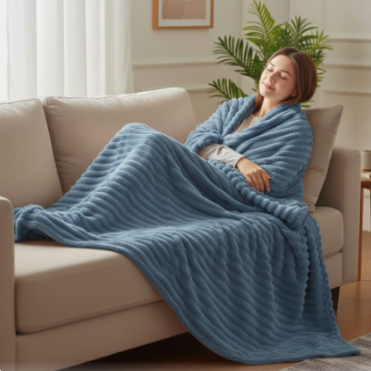 Soft Fleece Throw Blanket – Cozy for Bed or Couch