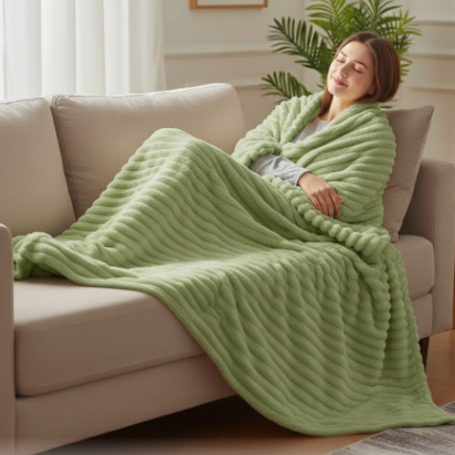 Soft Fleece Throw Blanket – Cozy for Bed or Couch