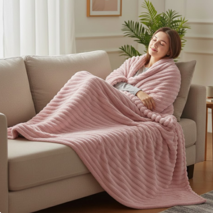 Soft Fleece Throw Blanket – Cozy for Bed or Couch