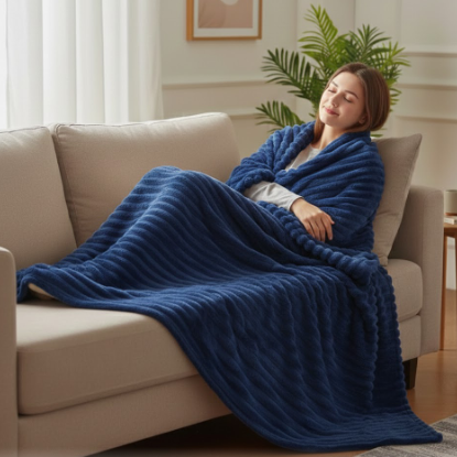 Soft Fleece Throw Blanket – Cozy for Bed or Couch