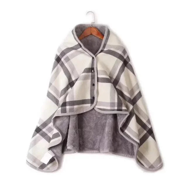 Wearable Blanket Shawl – Soft Flannel Cozy Wrap Blanket