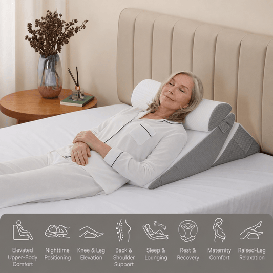 Adjustable Bed Wedge Pillow Set - Elevated Sleep Support