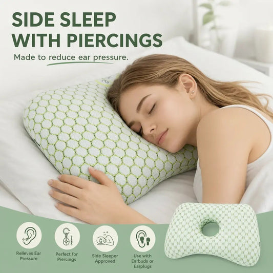 Ear Piercing Donut Pillow for Side Sleepers